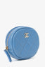 Pre-Loved Chanel™ 2019 Blue Caviar Leather Round Coin Pouch