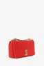 Burberry Red Leather Quilted TB Logo Lola Flap Crossbody