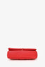 Burberry Red Leather Quilted TB Logo Lola Flap Crossbody