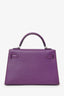 Hermès 2021 Violet/Blue Marine Mysore Chevre Leather Mini Kelly PHW With Strap