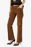 Dolce & Gabbana Brown Velvet Straight Leg Trousers Size 38