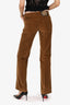 Dolce & Gabbana Brown Velvet Straight Leg Trousers Size 38