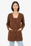 Vince Brown Wool Knit Cardigan With Top Set Size XS/S