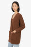 Vince Brown Wool Knit Cardigan With Top Set Size XS/S