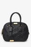 Burberry Black Heritage Check Embossed Leather Small Orchard Bowler Bag