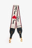 Christian Dior Cream/Black/Red 'Je'taime' Canvas Bag Strap