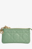 Christian Dior 2022 Green Leather Cannage Coin Pouch