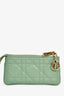 Christian Dior 2022 Green Leather Cannage Coin Pouch
