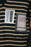 Burberry Black/Beige Knit Striped V-Neck Sweater Size S