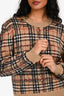 Burberry Beige Nova Check Scribble Sweater Size S