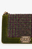 Pre-Loved Chanel™ 2013/2014 Green/Purple Velvet Tweed Old Medium Boy Bag