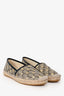 Gucci Beige Supreme Bee Print Coated Canvas Espadrilles Size 37.5