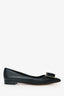 Salvatore Ferragamo Black Leather Block Heels Size 8
