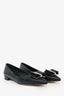 Salvatore Ferragamo Black Leather Block Heels Size 8