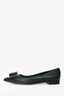 Salvatore Ferragamo Black Leather Block Heels Size 8