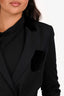 Sandro Navy Velvet Trimmed Blazer Size 36