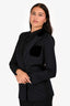 Sandro Navy Velvet Trimmed Blazer Size 36