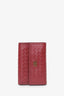 Bottega Venneta Red Interaciato Leather Butterfly Buckle Bifold Wallet