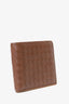 Bottega Venneta Brown Interaciato Leather Bifold Wallet