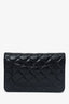 Pre-Loved Chanel™ 2021 Black Caviar Leather Classic Wallet On Chain
