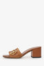 Gucci Brown Horsebit Leather-trimmed Suede Mules Size 36