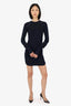 Isabel Marant Navy Wool Knit Long Sleeve Mini Dress Size 38