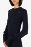 Isabel Marant Navy Wool Knit Long Sleeve Mini Dress Size 38