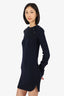 Isabel Marant Navy Wool Knit Long Sleeve Mini Dress Size 38