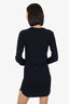 Isabel Marant Navy Wool Knit Long Sleeve Mini Dress Size 38