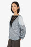 Emilio Pucci Silk Blue/Black Lace Long Sleeve Top Size 6