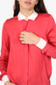 Emilio Pucci Pink/White Silk Button Up Blouse Size 4