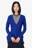 Alexander McQueen Blue Wool Flounce Cardigan Size M