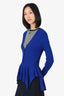 Alexander McQueen Blue Wool Flounce Cardigan Size M