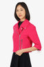 Moschino Couture Pink Wool Cropped 'Jackie-O' Biker Jacket Size 8
