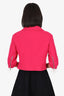 Moschino Couture Pink Wool Cropped 'Jackie-O' Biker Jacket Size 8