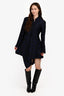 Stella McCartney Navy/Black Silk Circle Print Asymmetric Shirt Dress Size 40