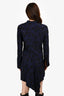 Stella McCartney Navy/Black Silk Circle Print Asymmetric Shirt Dress Size 40