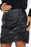 Lamarque Black Leather Ruched Mini Skirt Size 8