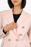 Balmain Pink Wool Double Breasted Blazer Size 42