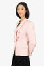 Balmain Pink Wool Double Breasted Blazer Size 42