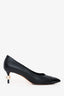 Pre-Loved Chanel™ Black Leather Point Toe Heels Size 38C
