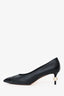 Pre-Loved Chanel™ Black Leather Point Toe Heels Size 38C