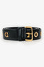 Salvatore Ferragamo Black Leather Gold Eyelet Belt