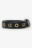 Salvatore Ferragamo Black Leather Gold Eyelet Belt