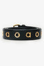 Salvatore Ferragamo Black Leather Gold Eyelet Belt
