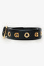 Salvatore Ferragamo Black Leather Gold Eyelet Belt