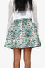 Red Valentino Green/Pink Floral Mini Skirt Size 38