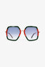 Gucci Red/Green Square Oversized Sunglasses