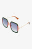 Gucci Red/Green Square Oversized Sunglasses