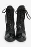 Prada Black Re-Nylon/Leather Heeled Combat Boots Size 40